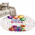 thumbnail image 2 of Area Rug 36in, Happy Birthday Celebration Party Floor Carpet Living Room Rug, Colorful Present Balloon Non-Slip Welcome Mat Indoor Rugs for Bedroom Dining Room, 2 of 9