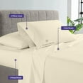 thumbnail image 5 of Js sanders Family King 120x80 4pc Sheet Set 100% Egyptian Cotton 800 Thread Count Breathable & Soft Cooling Hotel Sheets Machine Washable and Fits up to 15'' Deep Pocket Ivory, 5 of 7