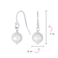 thumbnail image 3 of Bling Jewelry Womens Sterling Silver Freshwater Cultured White Pink Grey Pearl Drop Ball Earrings Fish Hook (Set of 3), 3 of 3