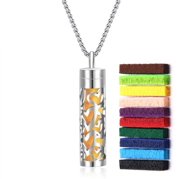 YYKihy Scented Necklace A Constant Reminder Of Your Shared Love Aromatherapy Locket Pendant Necklace Retro Hollow Oil Diffuser Necklace For Women Men
