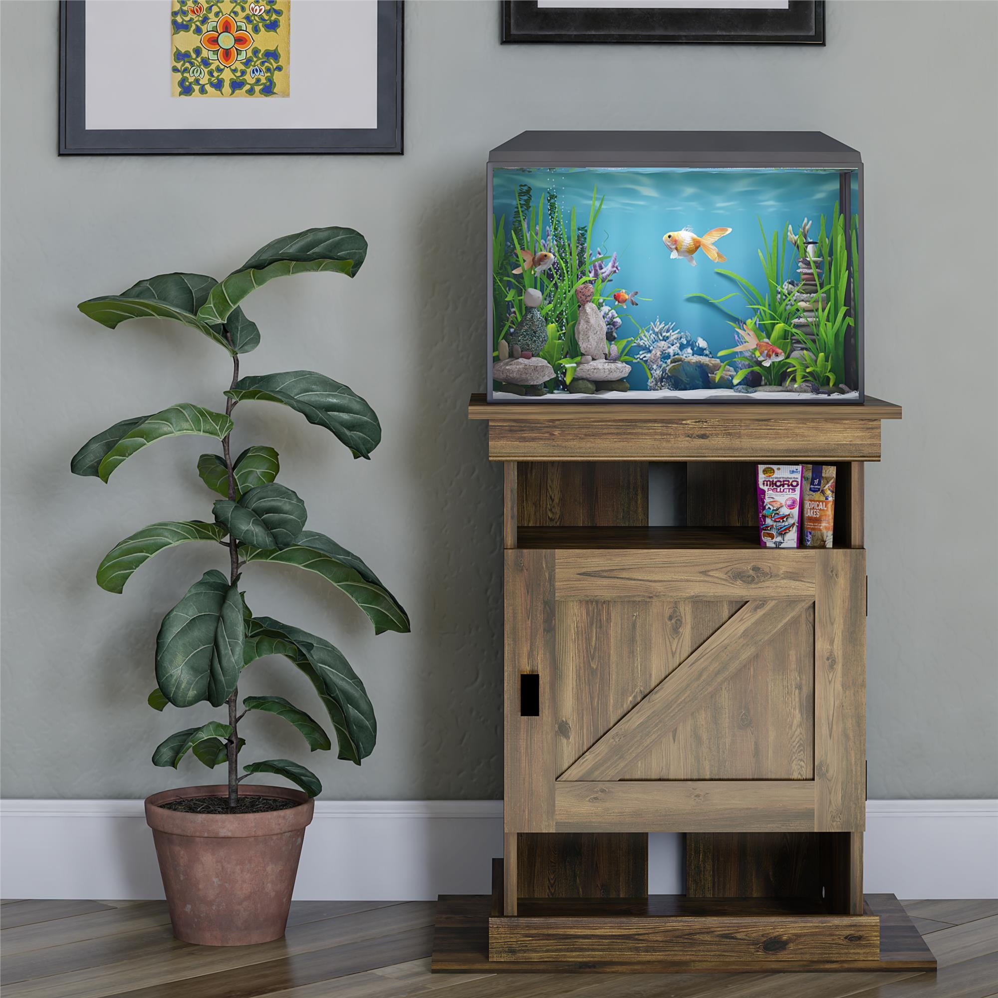 Home Decor Wooden Frame Stand Ceramic Aquarium Flower Pot Stand Home Decoration 