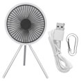 thumbnail image 1 of Ventilador portátil para acampar con 3 niveles de temporizador ajustable, carga USB, para exteriores, con trípode desmontable, color blanco, 1 of 14
