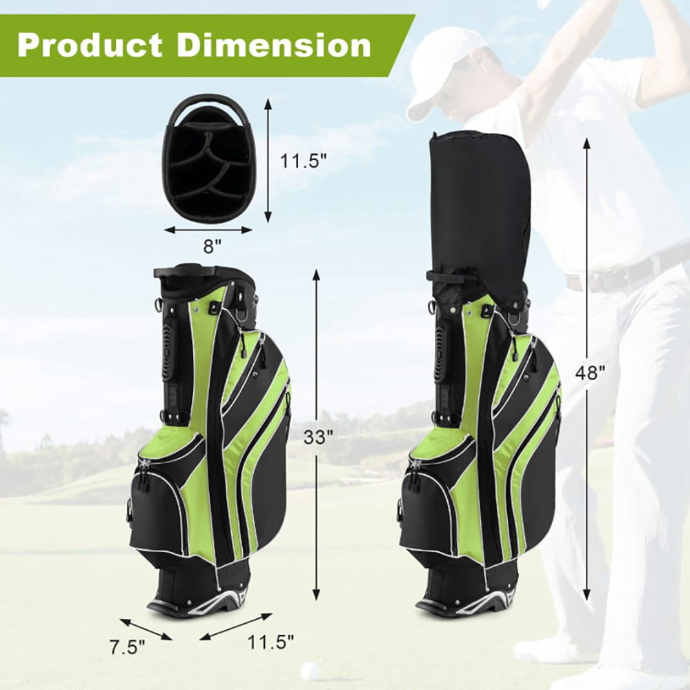 Barara King Golf Cart Bag, Golf Bags,Golf Stand Bag, Golf Stand Cart Bag with 6-Way Divider Carry Pockets-Green