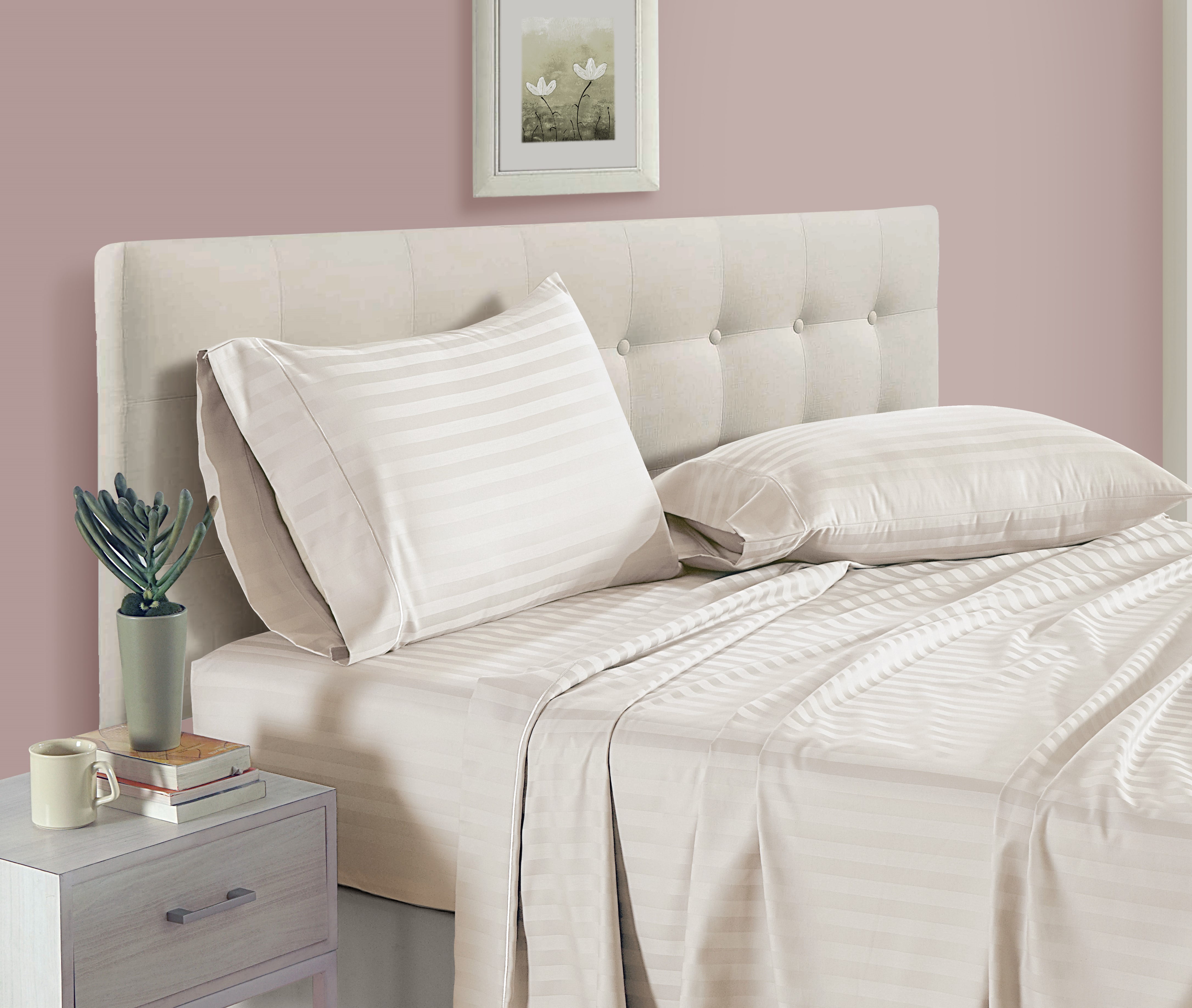 Bedding Collection 1000 TC Egyptian Cotton Choose Solid/Stripe Colors US King