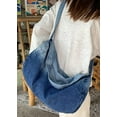 thumbnail image 6 of CoCopeaunt Fashion Denim Tote Shoulder Bag for Women Men Vintage Large Hobo Crossbody Bag, 6 of 8