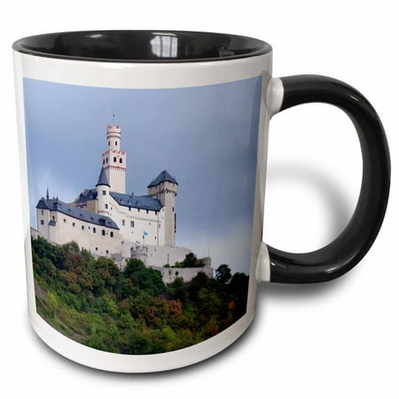 

3dRose Germany Rhine Braubach Marksburg Castle - EU10 CMI0963 - Cindy Miller Hopkins - Two Tone Black Mug 11-ounce