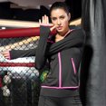 thumbnail image 2 of Abrigo deportivo de otoño e invierno para mujer, para fitness, yoga, entrenamiento, running, con cremallera a juego de colores, sudadera con capucha, abrigo de secado rápido, 2 of 6