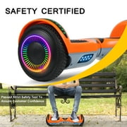 Hoverboard Offroad All Terrain Flash Wheel Self Balancing Hoverboards with Bluetooth Speaker, UL 2272 Certified Best Gift for Kids and Adults.(Orange*grey)