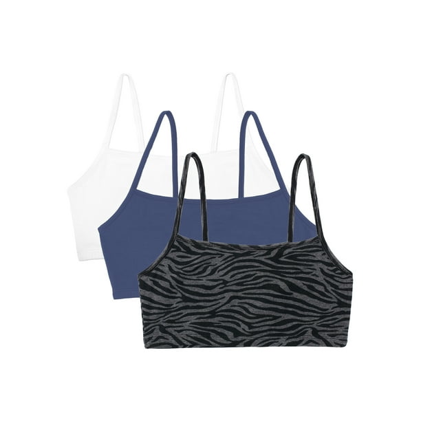 Fruit of the Loom Women's Spaghetti Strap Cotton Sports Bra, 3Pack, Style9036