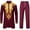 Wine, variant on QQAMB Mens African 2 Piece Set Nigerian Dashiki Metallic Traditional Suit Gold Printed Shirt and Pants Outfits Blue 2XL