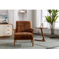thumbnail image 2 of Luccalily Leisure Chair with Solid Wood Armrest and Feet, Mid-Century Modern Accent chair, for Living Room Bedroom Studio chair, 2 of 15