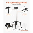 thumbnail image 5 of Iron Cage Pendant Lighting - Black Glass Shade Hanging Light Fixture for Farmhouse & Modern Decor, 5 of 11