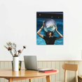 thumbnail image 2 of Nawypu Disco Ball Head Print, Mirror Ball In A Pool, Woman in Pool with Cocktail, Martini Poster, Luxury Pa Canvas Wall Art Prints for Wall Decor Room Decor Bedroom Decor Gifts Posters, 2 of 4