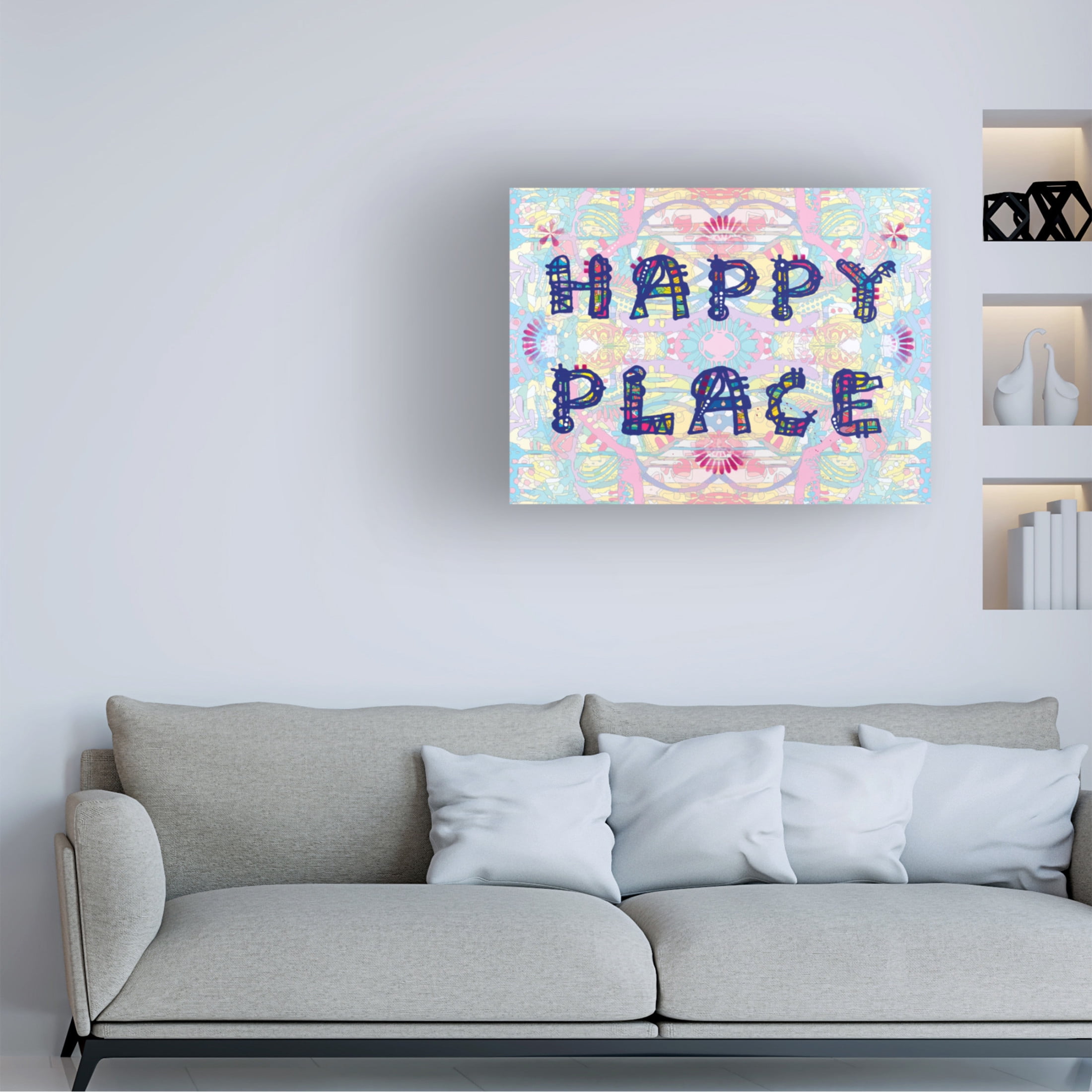 Canvas Wall Art - Dean Russo 'Happy Place' Wall Art for Living Room, Bedroom, or Office Décor by Trademark Fine Art - 47 x 35 Inches