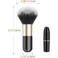 thumbnail image 2 of Brocha de maquillaje profesional, mango único, cabeza suave redonda grande para base en polvo, crema BB, herramienta de maquillaje para cosméticos, negro y dorado ER, 2 of 5