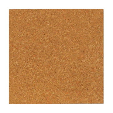 Universal Cork Tile Panels 12x12 Inches (4 Pack) - Dark Brown Surface For Bulletin Boards & Sound Absorption
