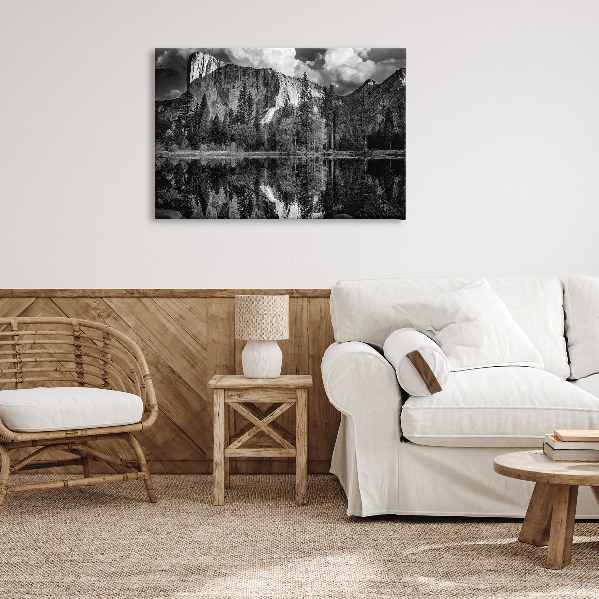 Stupell Industries Forest Trees Lake Reflection Landscape & Nature Photography Wrapped Canvas Art Print Wall Art, 36 x 24