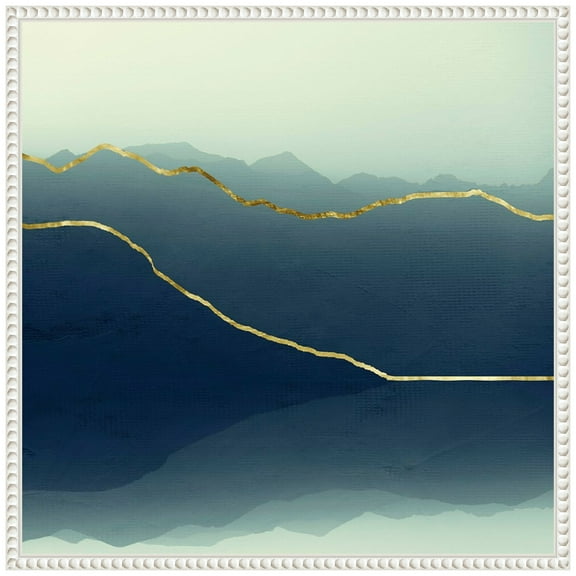 Amanti Art Gold Lined Alps Framed Canvas Wall Art Print