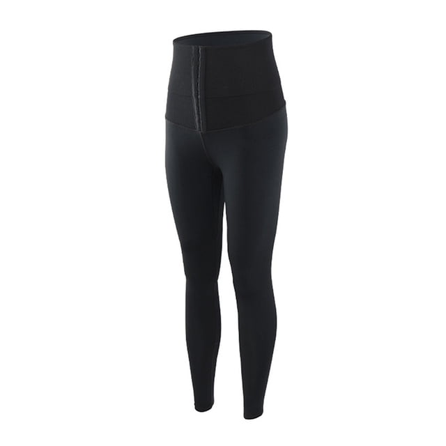Mujeres leggings yoga espesado pantalones deportes legging suave transpirable gimnasio ejercicio ejercicio de color sólido color frío pantalones de clima negro espesado xl Scienceny AP004667-09