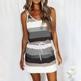 thumbnail image 2 of Kcodviy Robe de Plage pour Femme à Rayures Robes Confortables Sans Manches Dos Nu Camisole Plage Longueur Genou Robes d'Été Mini, 2 of 4