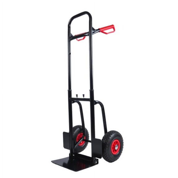 Yishi 330 lb Steel Manual Hand Truck with 10" Rubber Wheels