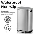 thumbnail image 5 of 13 Gallon Trash Can with Lid, 50L Fingerprint Proof Stainless Steel Kitchen Trash Can with Removable Inner Bucket and Lid Soft Close, Pedal Rubbish Bin for Home Office, Silver, 5 of 15