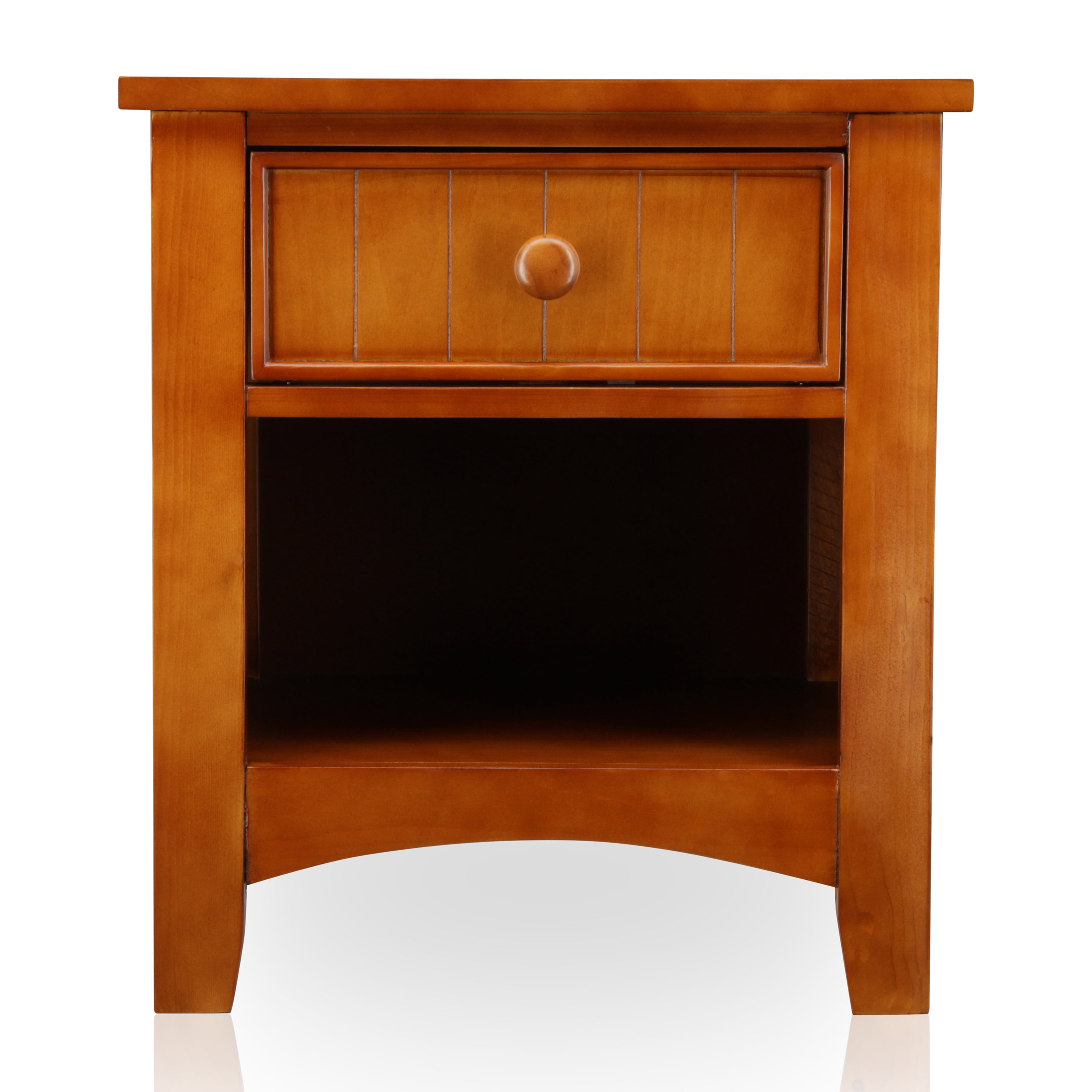 Furniture of America Geniet Nightstand with 1-Drawer, Oak