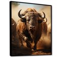 thumbnail image 2 of Designart "Buffalo Thunder in Native Art" Animals Floater Framed Wall Decor, 2 of 7