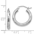 thumbnail image 4 of FB Jewels 14k White Gold Textured Hoop Earrings, 4 of 4