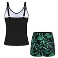thumbnail image 5 of Shadoumai Girls' 2 Piece Tankini Swimsuit Summer Bathing Suit Ruched Tank Swim Shorts Kids Swimwear for 9-18 Years, 5 of 5