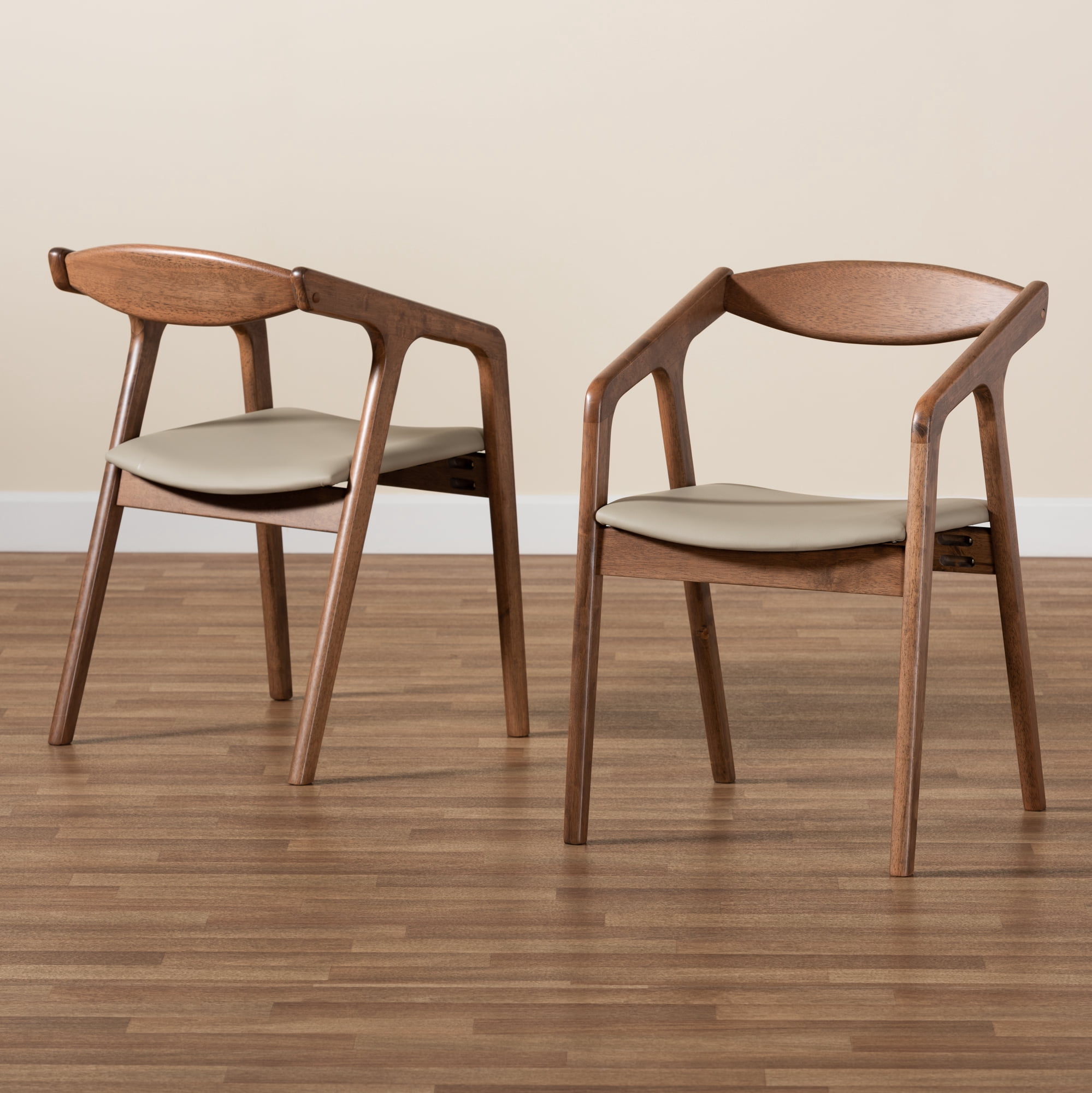 Baxton Studio Harland Dining Chair, Set of 2, Grey