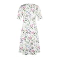 thumbnail image 5 of JULMCOMO Women Beach Dresses Summer Sexy Elegant Wrap V Neck Boho Dress Floral Print Dress Flowy Ruched Hawaiian Dresses, 5 of 5