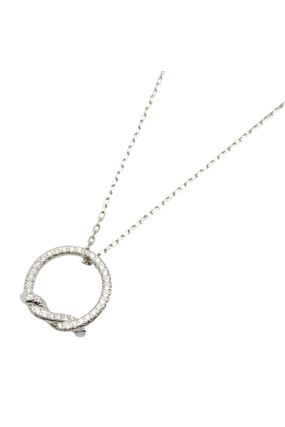 Pre-Owned Cartier Entrelac Diamond Necklace 18KWG (White Gold) Ladies Clear (Good)