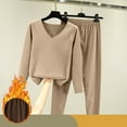 thumbnail image 2 of LYXSSBYX 2 Piece Outfit for Women Winter Women's Winter Bottomed Double-Sided Velvet Self Heating Clothes and Pants Oversized Plush and Thick Insulation Set, 2 of 8