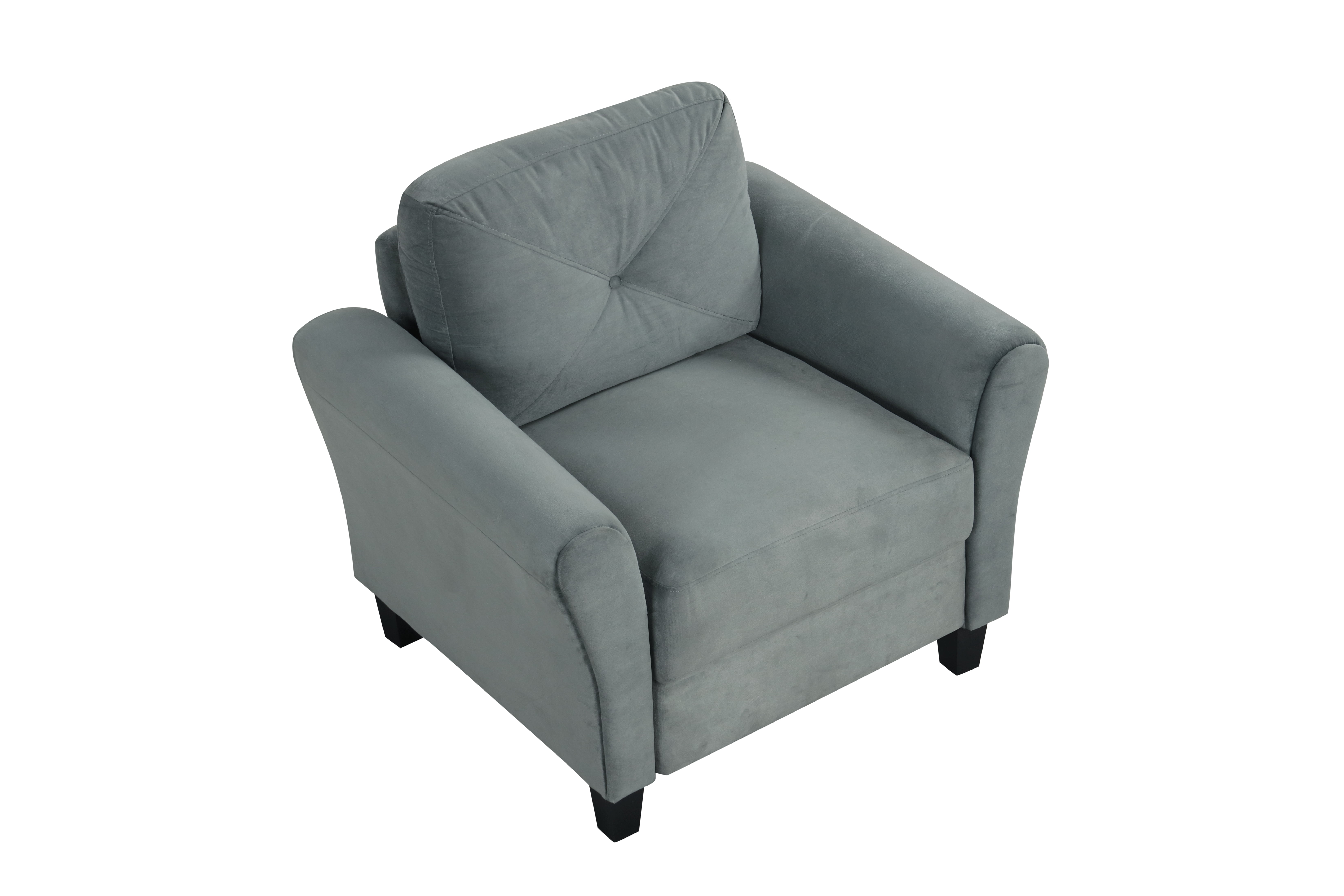 Sectional Sofa, Velvet Sofa, Convertible Sofa with Modular Design and Detachable Cushions, High Grade Sponge Filling, Gray Velvet Upholstery, for Living Room and Small Spaces