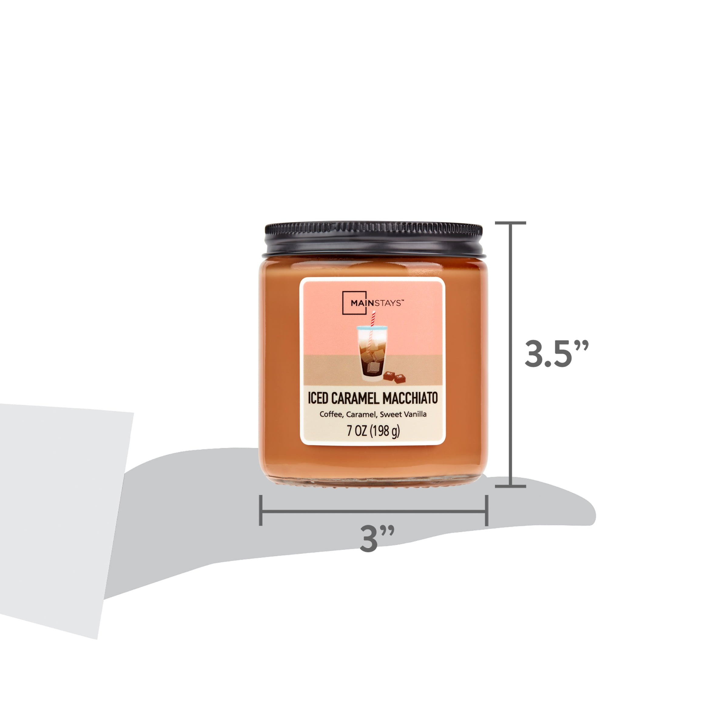 Mainstays Single-Wick Twist Glass Jar Scented Candle, Caramel Macchiato, 7 oz