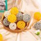 thumbnail image 5 of Bolas Decorativas para Centro de Mesa Cuenco, 16 RatáN Grandes 2,8 Pulgadas, Mimbre Amarillas, Esferas Ramitas Orbes, 5 of 6