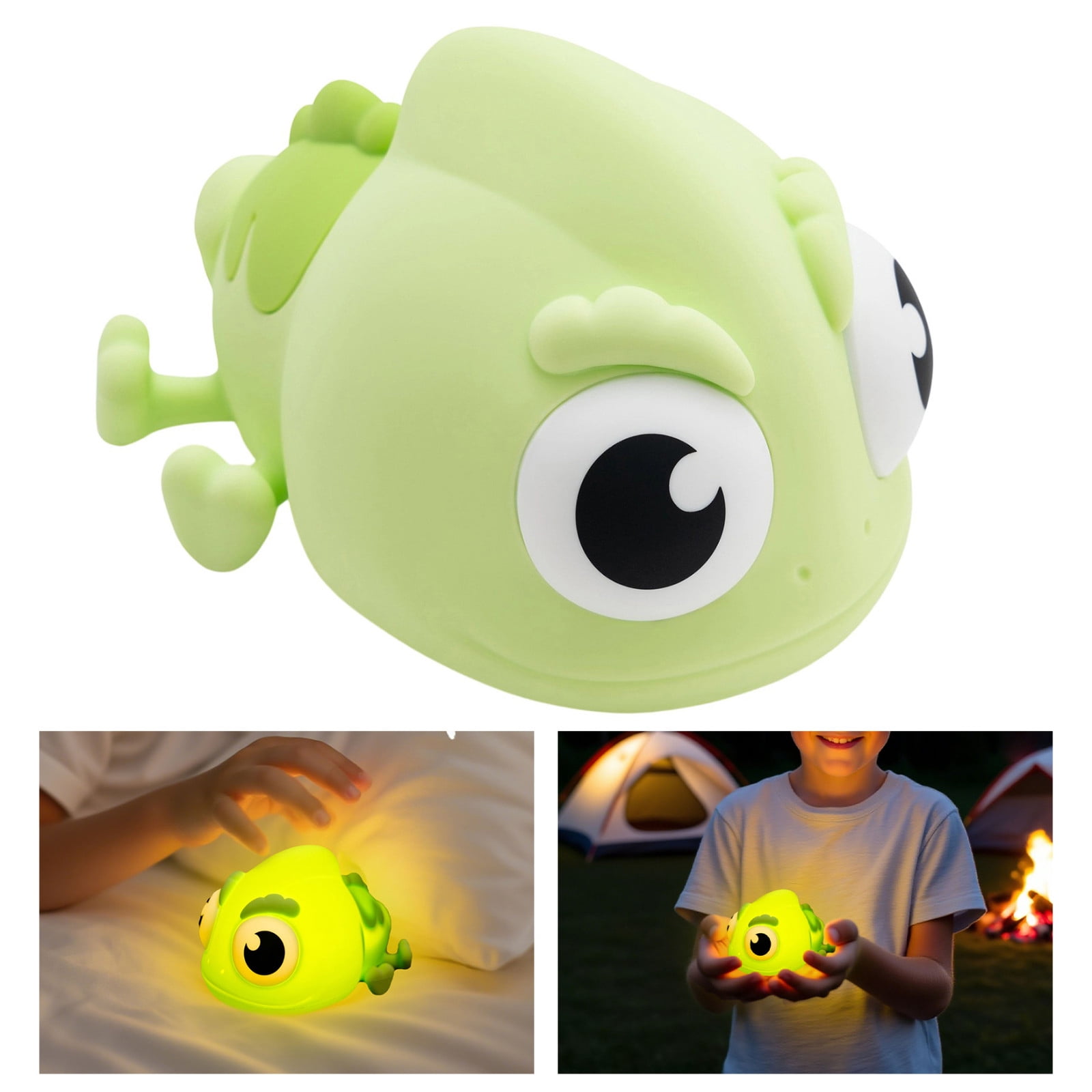 Junepar Cute Night Light Rechargeable - 3 levels Dimming Baby Nursery Lamp - Silicone Tap Lights