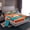 Cyan Orange, variant on jejeloiu American Rugby Ball Twin Sheet Sets,Purple Football Helmet Bedding For Bots Teens 3 Pieces