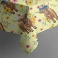 thumbnail image 5 of Yellow Highland Cow Flower Hat Pattern Square Tablecloth,Waterproof Square Table Cover,Wipeable Spillproof Washable Table Cover for Home Kitchen Party Decor 60"x60"(152x152cm), 5 of 6