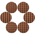 thumbnail image 3 of GZHJMY Orange Buffalo Plaid Round Placemats Set of 4, Non-Slip Table Mats Washable Heat Resistant Place Mats for Kitchen Dining Table Home Decor,15.4 Inch, 3 of 7