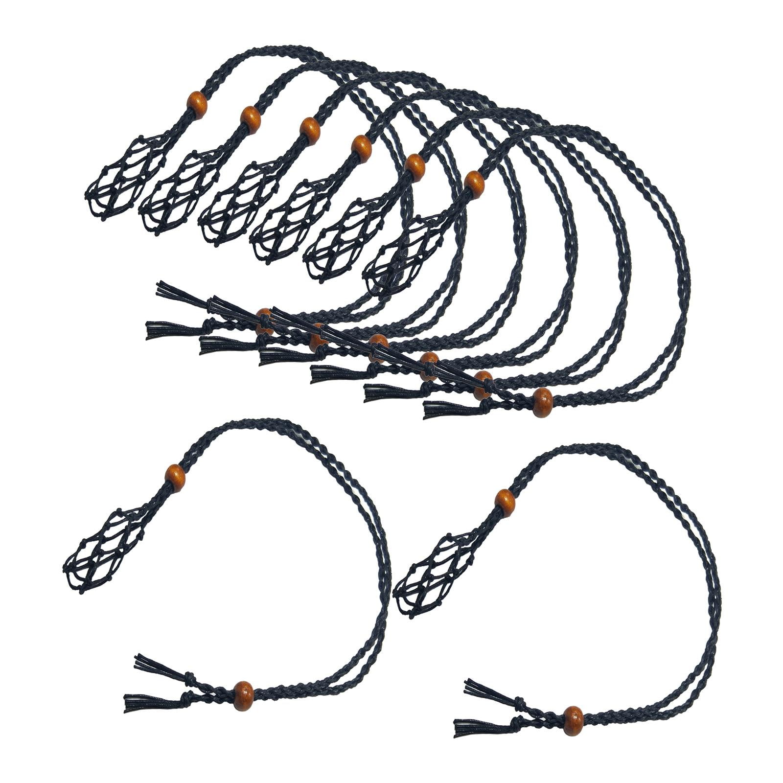 Crystals Necklace Cord Weave Cords For DIY Bohemian Necklace Making Charms Wire For Jewelry Making Supplies Necklace Cord for Quartz Raw Stone Pendant Stone Holder Accessories for DIY Jewelry Adjustable Empty Stone Holder Necklace Cord