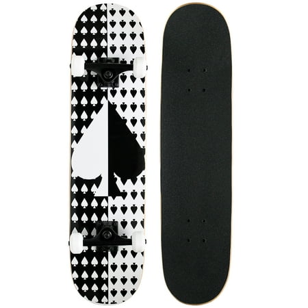 PRO Style Complete Skateboard Ace of Spade 7.75 Free