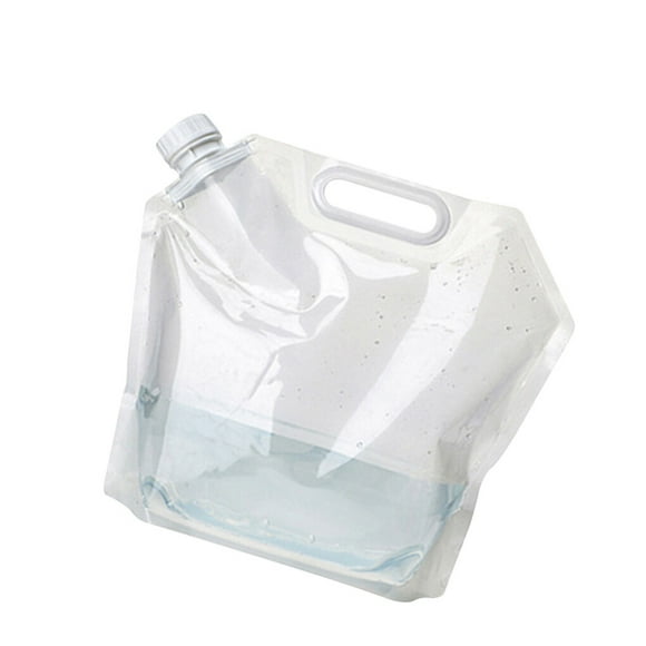 Yuarrent Bolsa de agua Jarra de almacenamiento liviana Buen sellado Botella de agua conveniente con asa incrustada Contenedor de agua plegable Kits de desorden para acampar 10L