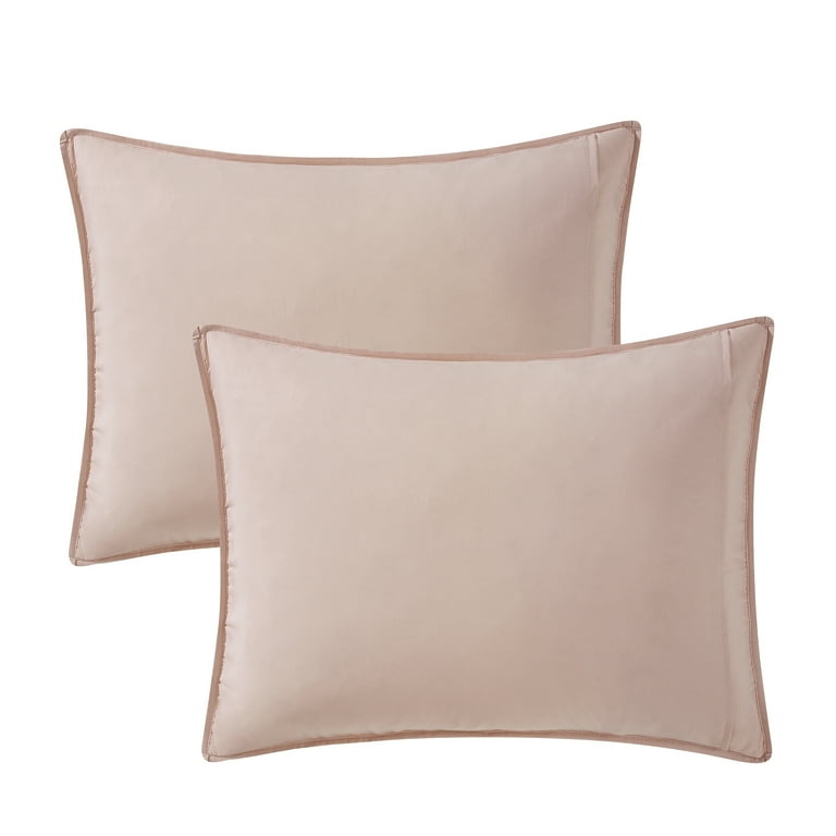 Mainstays Solid Blush Crinkle Box Soft Wash Pillow Shams Standard 2 Count Walmart