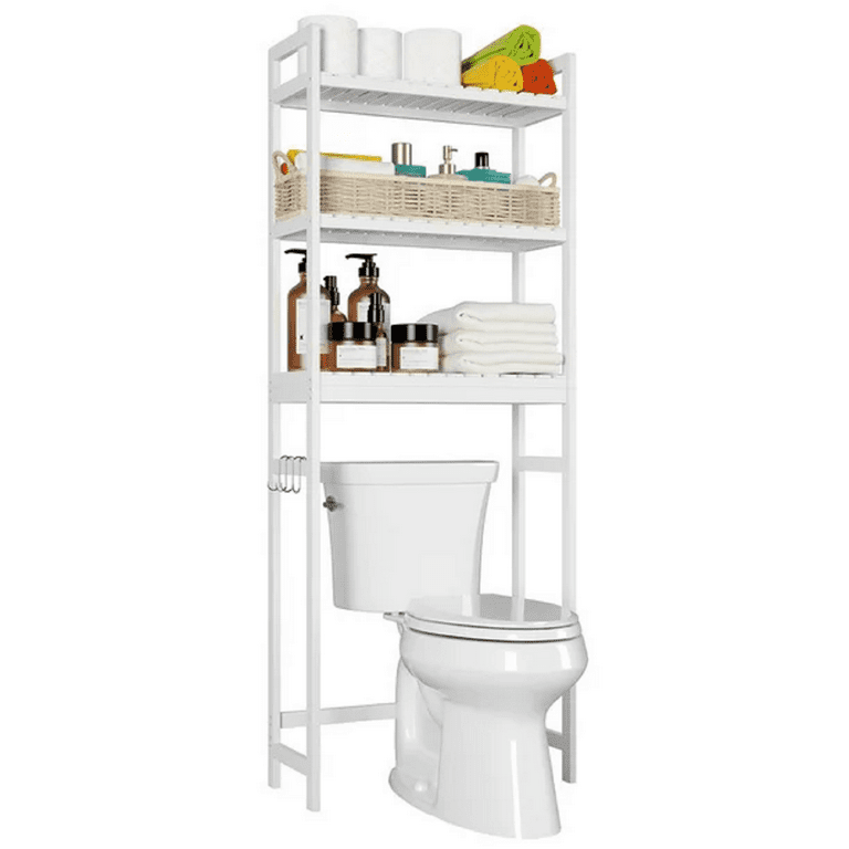 3 Tier Over The Toilet Bathroom Shelf, Corner Stand Shelf Organizer Ra –  Fuslite