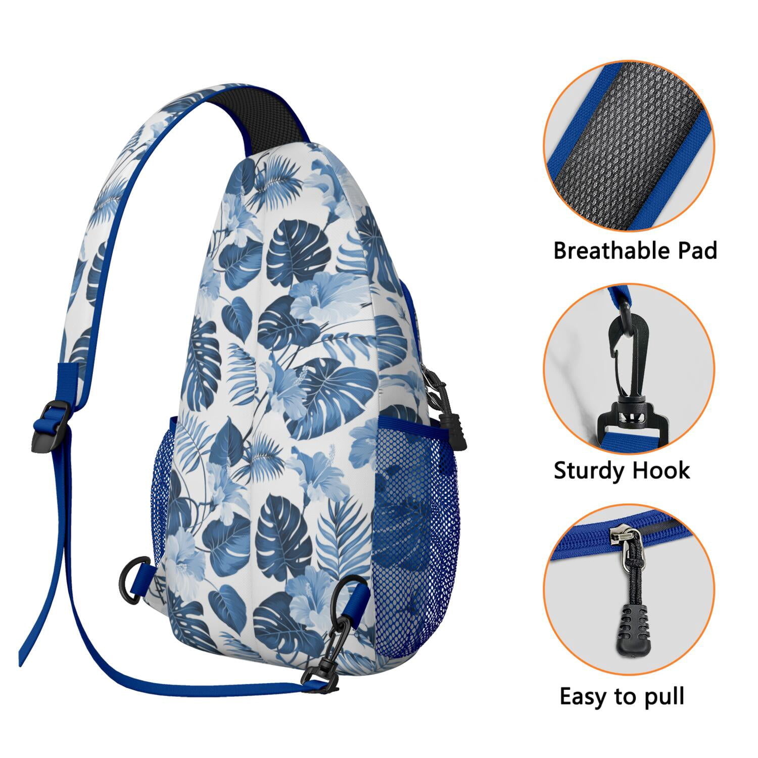 Tropical Flowers Shoulder Backpack - Vibrant Boho Daypack - Ideal for Travel, Festivals, Summer Activities