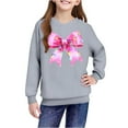 thumbnail image 4 of Lorytime Christmas Hoodies for Kids Boys Girl Bow Sweatshirt Long Sleeve Pullover Drop Shoulder Soft Tops Gray 11 Years, 4 of 4