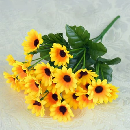 KABOER 1 Bouquet Artificial Sunflowers Fake Sunflowers Home Decoration Wedding Decor Bride Holding Flowers Bouquets(13 Heads/24 (Best Flowers For Wedding Hair)