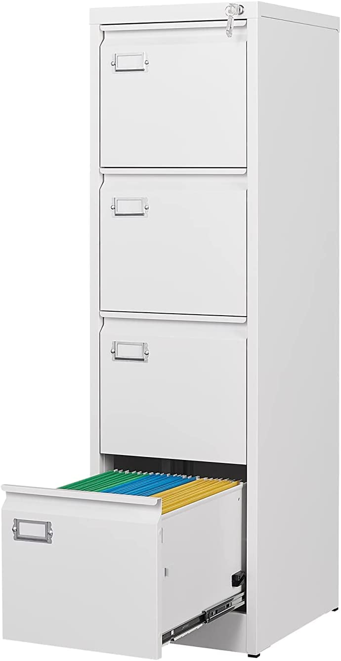 ZAOUS 4 Drawer File with Lock Metal Vertical File